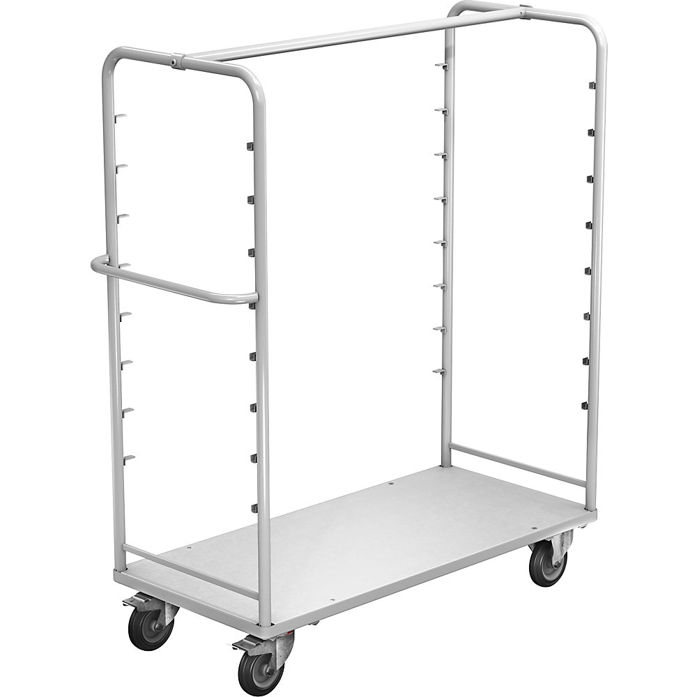 EUROKRAFTpro Carrello a ripiani ESD, per 8 ripiani, grigio chiaro