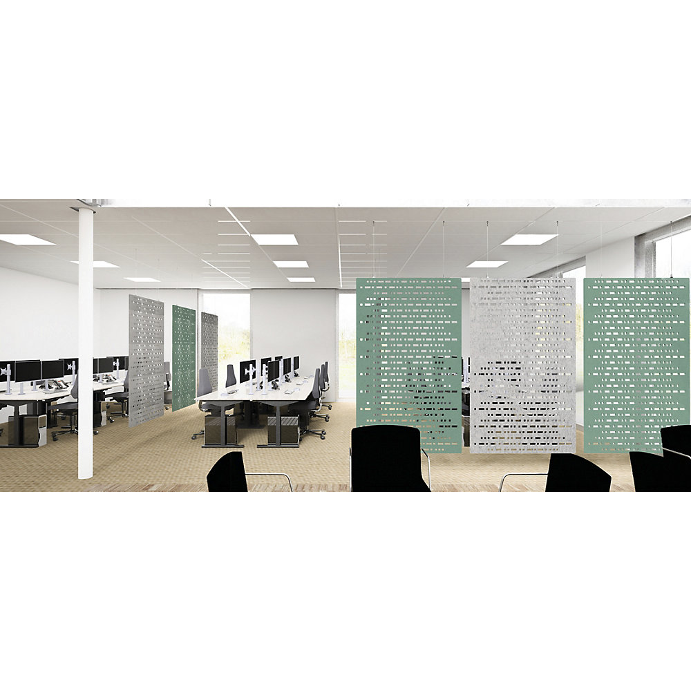Akustik-Paneel zur Deckenmontage, HxB 2000 x 1200 mm, abgehängt, petrol, ab 10 Stk eurokraft basic 2