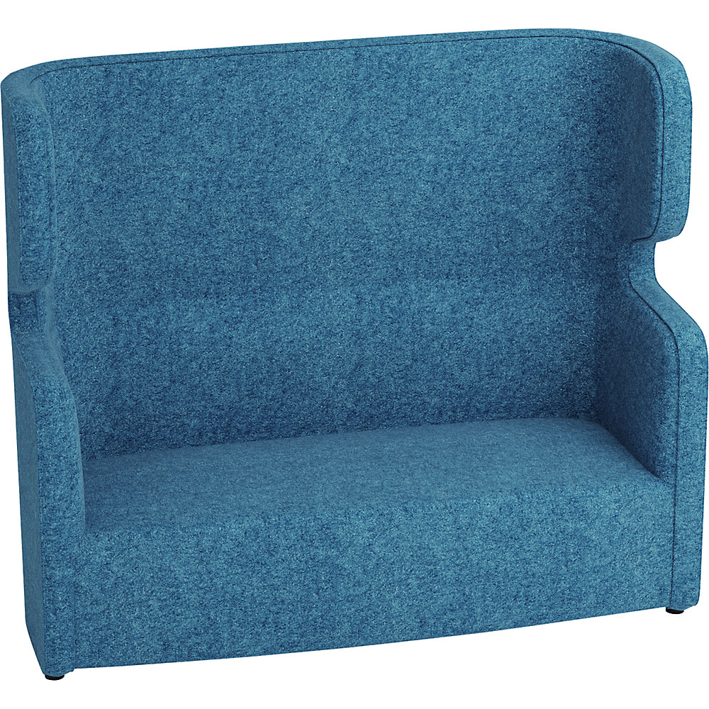 Image of BISLEY Divano in materiale fonoassorbente VIVO, divano a due posti con schienale alto, blu