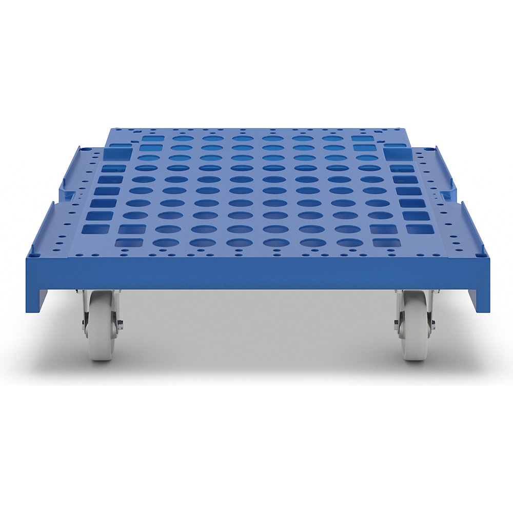 kaiserkraft Rollplatte mit Schrägboden, HDPE-Kunststoff, blau 2