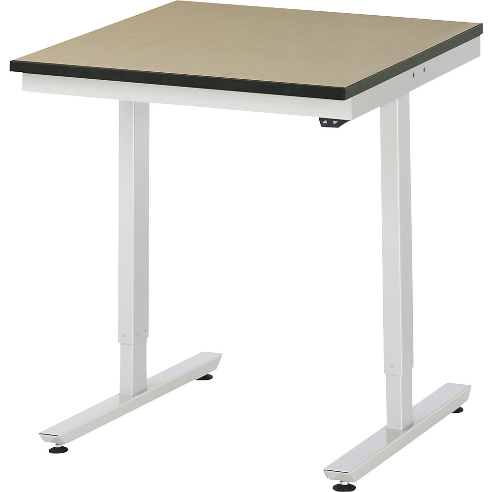 Arbeitstisch, elektrisch höhenverstellbar - Tragkraft 150 kg, MDF-Platte, Höhe 720 - 1120 mm, BxT 750 x 800 mm RAU