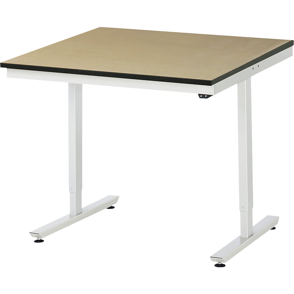 RAU Electrically Height-Adjustable Work Table Light Gray 1000x1000mm