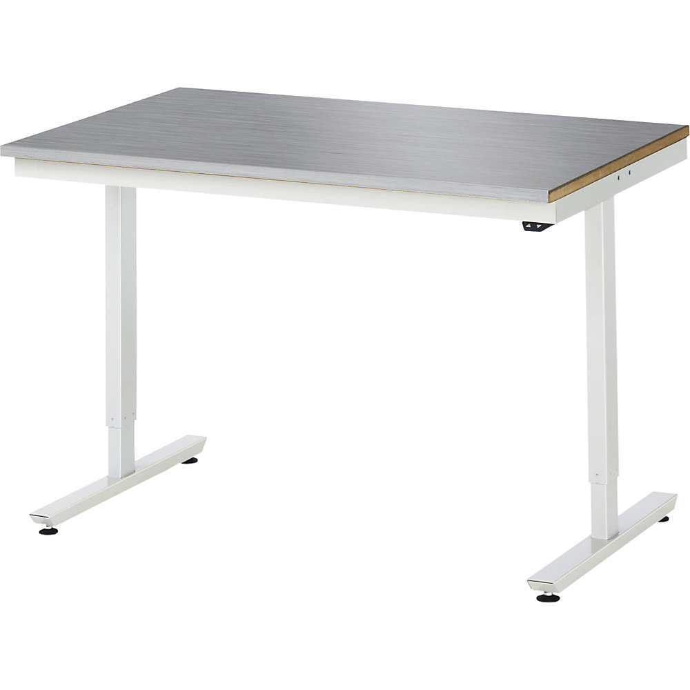 Arbeitstisch, elektrisch höhenverstellbar - Tragkraft 150 kg, Edelstahlplatte, Höhe 720 - 1120 mm, BxT 1250 x 800 mm RAU