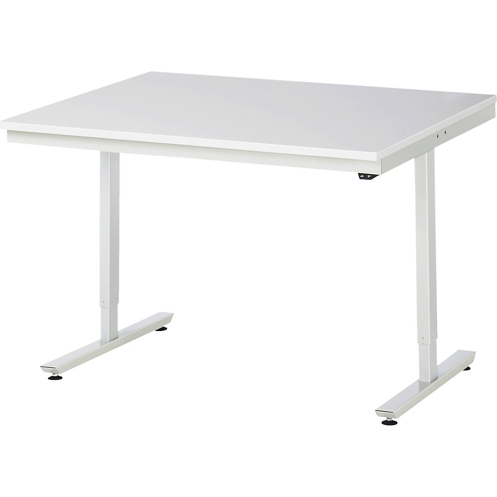Arbeitstisch, elektrisch höhenverstellbar - Tragkraft 150 kg, ESD-Melaminplatte, Höhe 720 - 1120 mm, BxT 1250 x 1000 mm RAU