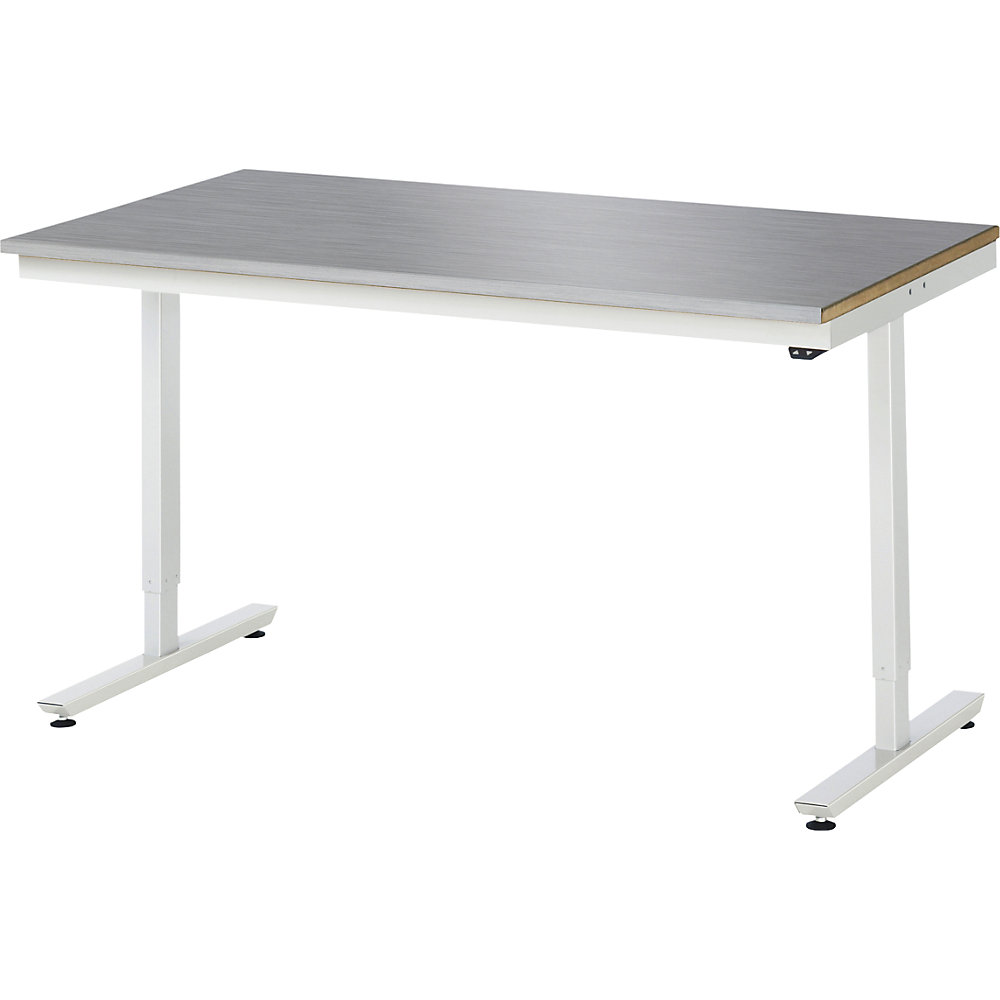 Arbeitstisch, elektrisch höhenverstellbar - Tragkraft 150 kg, Edelstahlplatte, Höhe 720 - 1120 mm, BxT 1500 x 800 mm RAU