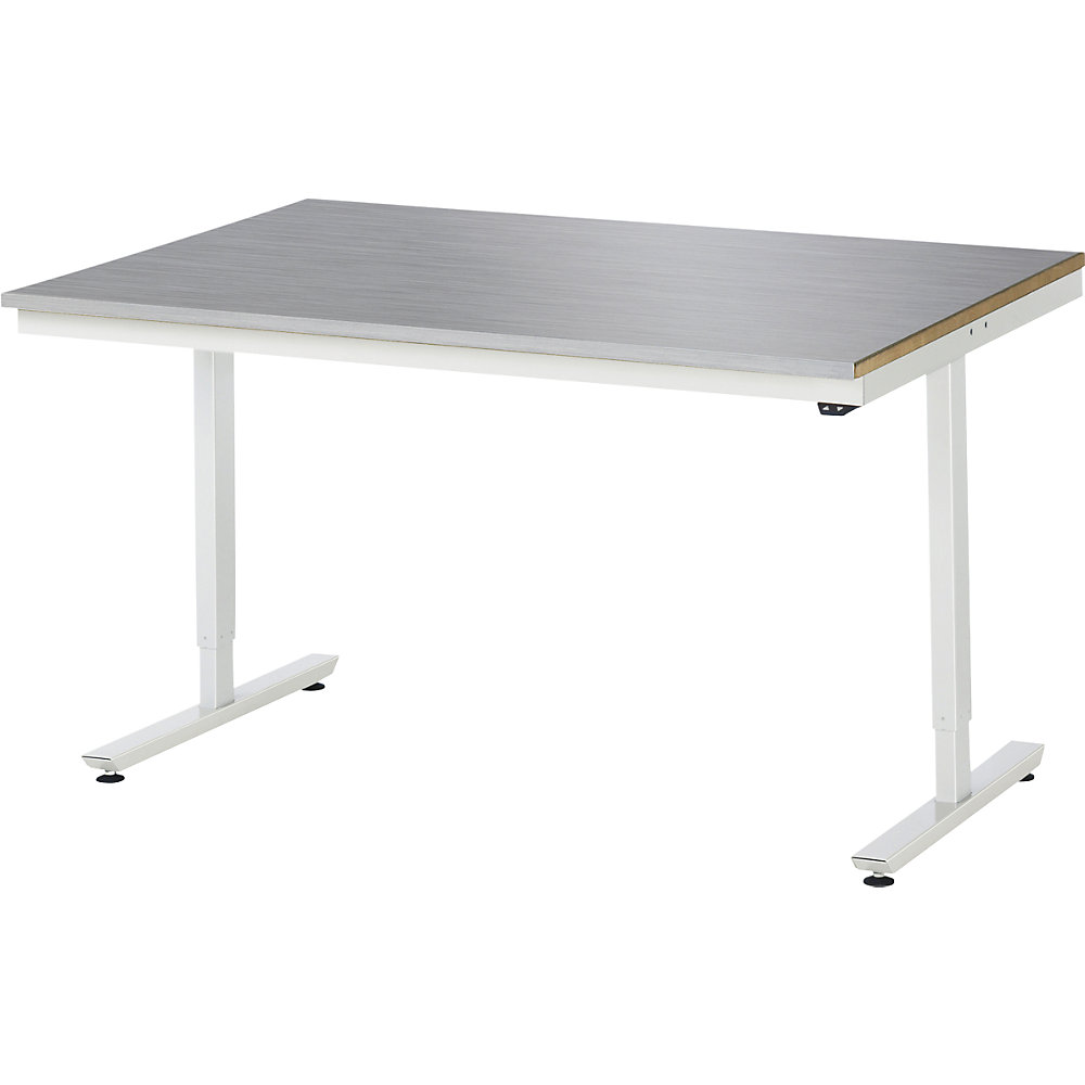 Arbeitstisch, elektrisch höhenverstellbar - Tragkraft 150 kg, Edelstahlplatte, Höhe 720 - 1120 mm, BxT 1500 x 1000 mm RAU