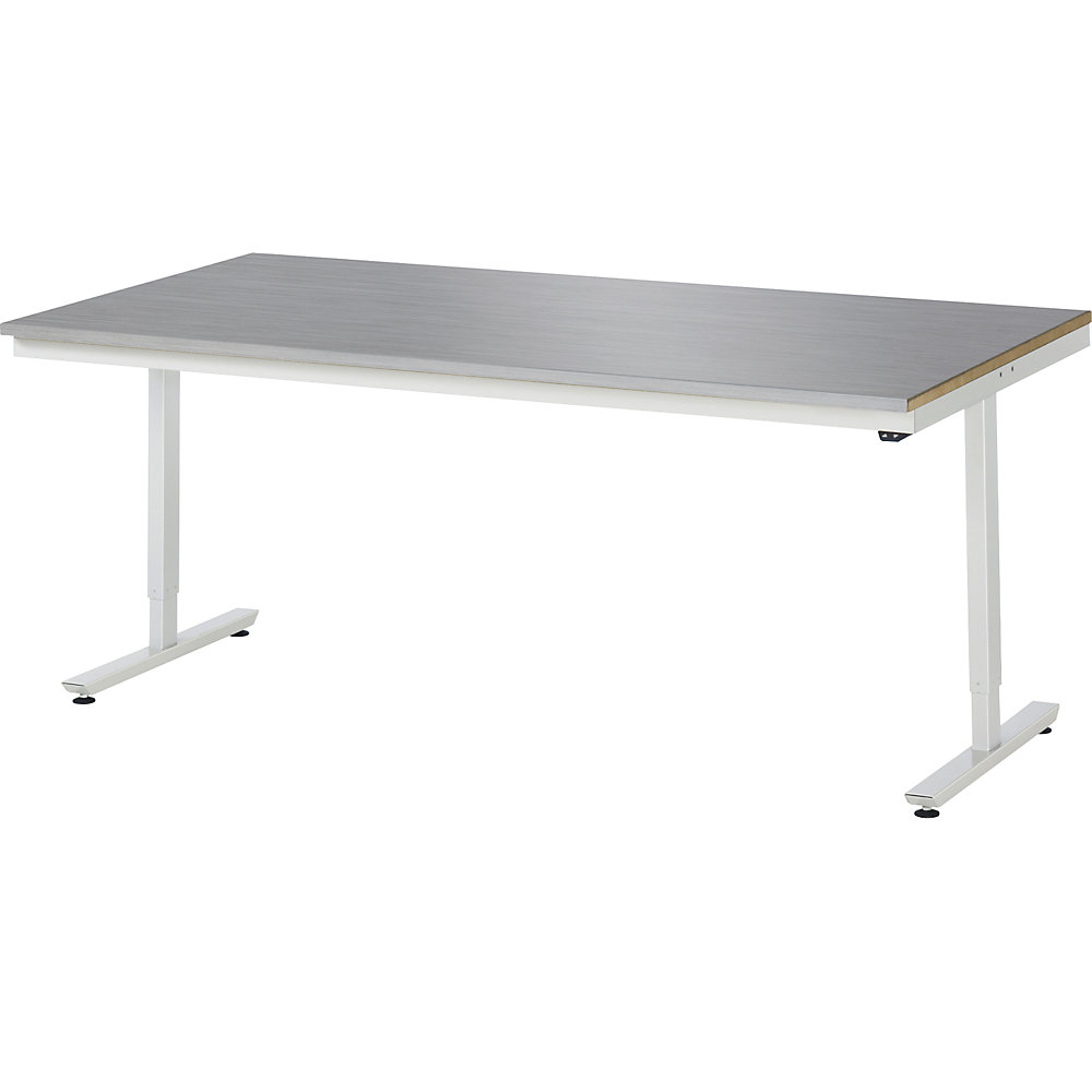 Arbeitstisch, elektrisch höhenverstellbar - Tragkraft 150 kg, Edelstahlplatte, Höhe 720 - 1120 mm, BxT 2000 x 1000 mm RAU