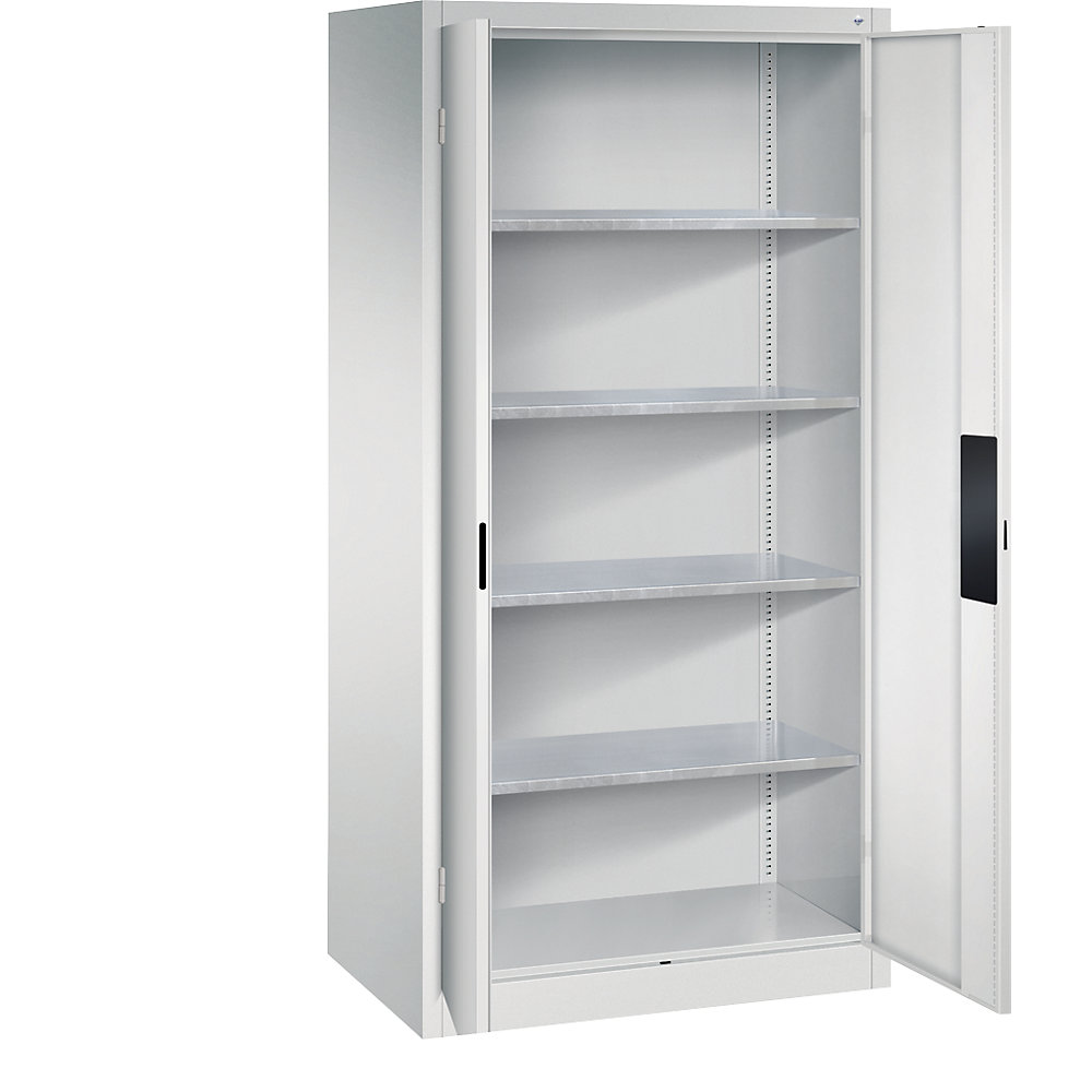 Werkstatt-Schwerlastschrank, Breite 930 mm, Tiefe 600 mm, Tür lichtgrau C+P