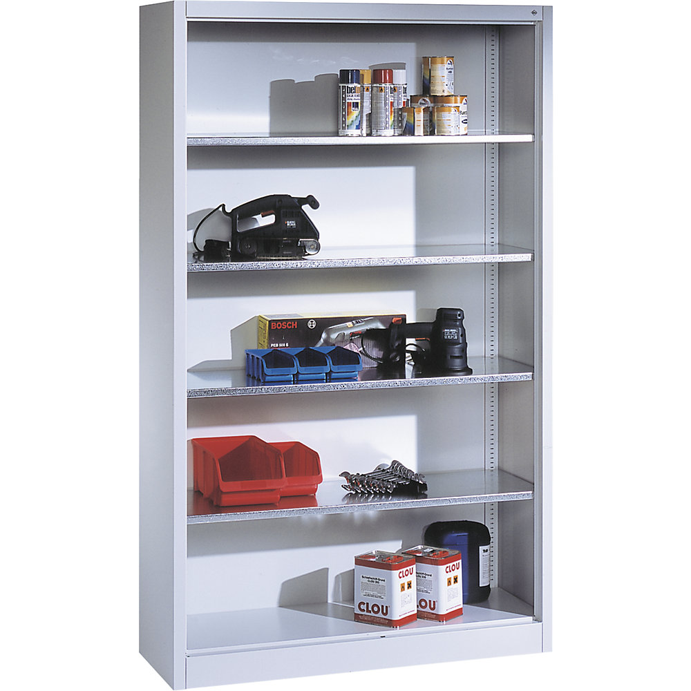 Regalschrank, mit 4 verzinkten Fachböden, HxBxT 1950 x 1200 x 400 mm C+P 2