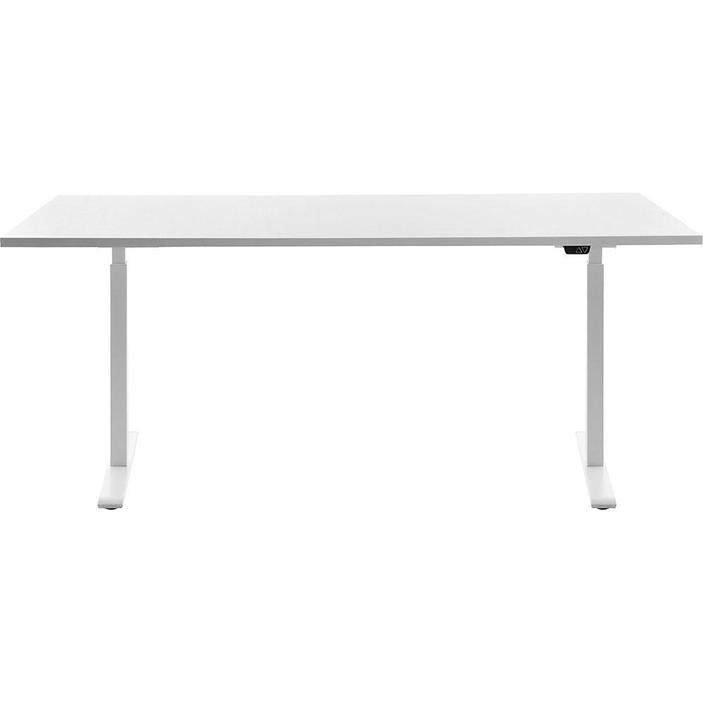 Schreibtisch, elektrisch höhenverstellbar, gerade, BxT 1800 x 800 mm, weiß/weiß Topstar 2