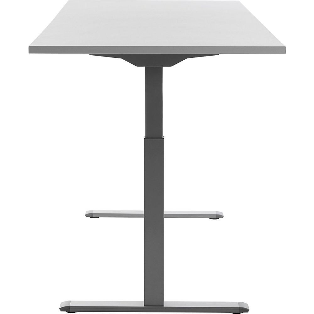 Schreibtisch, elektrisch höhenverstellbar, gerade, BxT 1800 x 800 mm, lichtgrau/grau Topstar 2