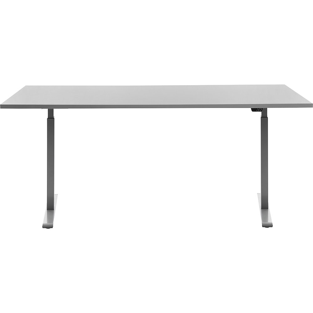 Topstar Scrivania, con regolazione elettrica dell'altezza, largh. x prof. 1800 x 800 mm, piano grigio chiaro, telaio grigio