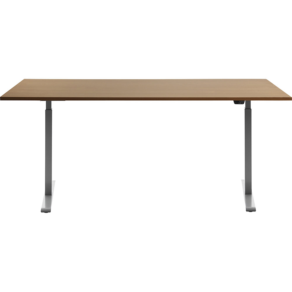 Schreibtisch, elektrisch höhenverstellbar, gerade, BxT 1800 x 800 mm, Buche/grau Topstar 2