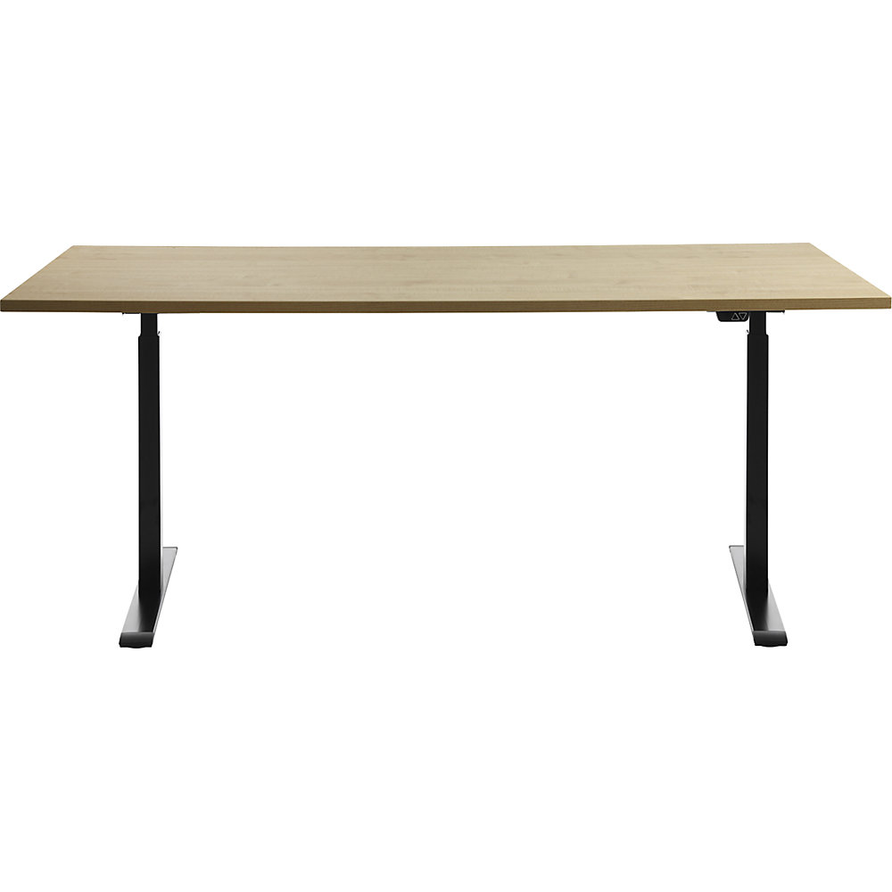Topstar E-TABLE Height-Adjustable Desk Maple/Black 180x80 cm 2