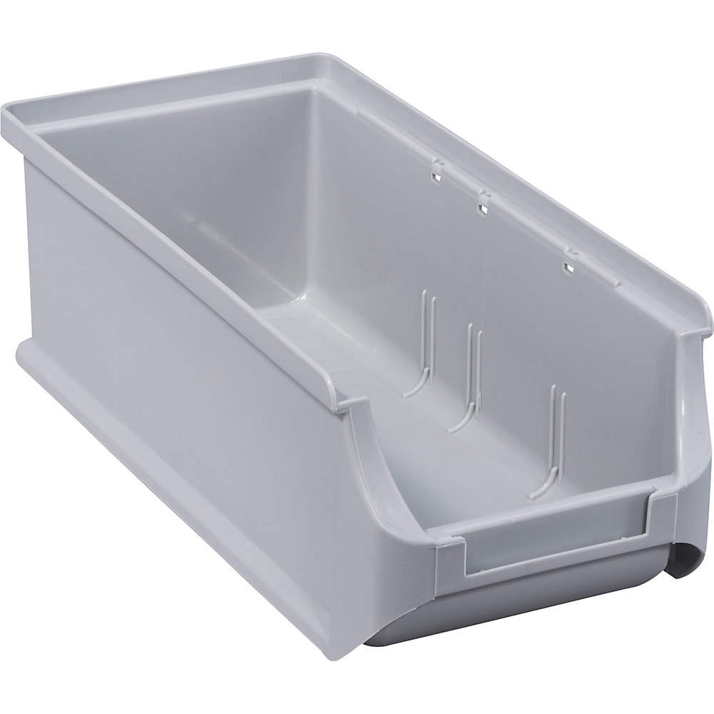 Open fronted storage bin, LxWxH 215 x 100 x 75 mm, pack of 20, grey