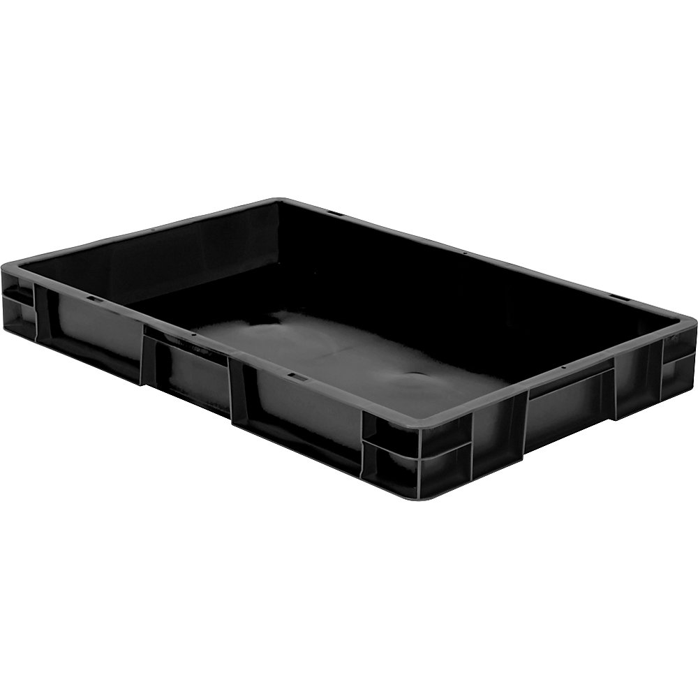 Cassetta impilabile ESD, in polipropilene, lungh. x largh. x alt. 600 x 400 x 75 mm, conf. da 2 pezzi