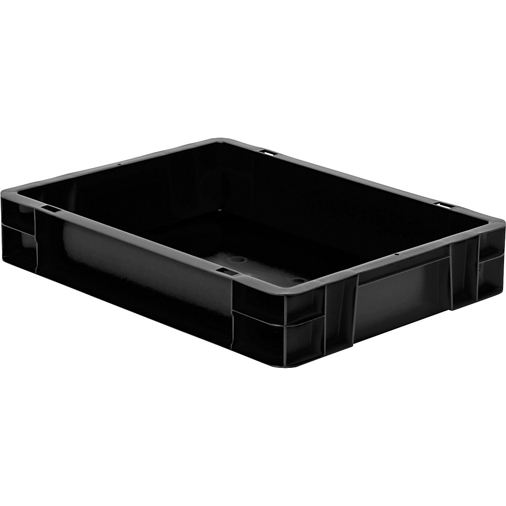 Cassetta impilabile ESD, in polipropilene, lungh. x largh. x alt. 400 x 300 x 75 mm, conf. da 4 pezzi