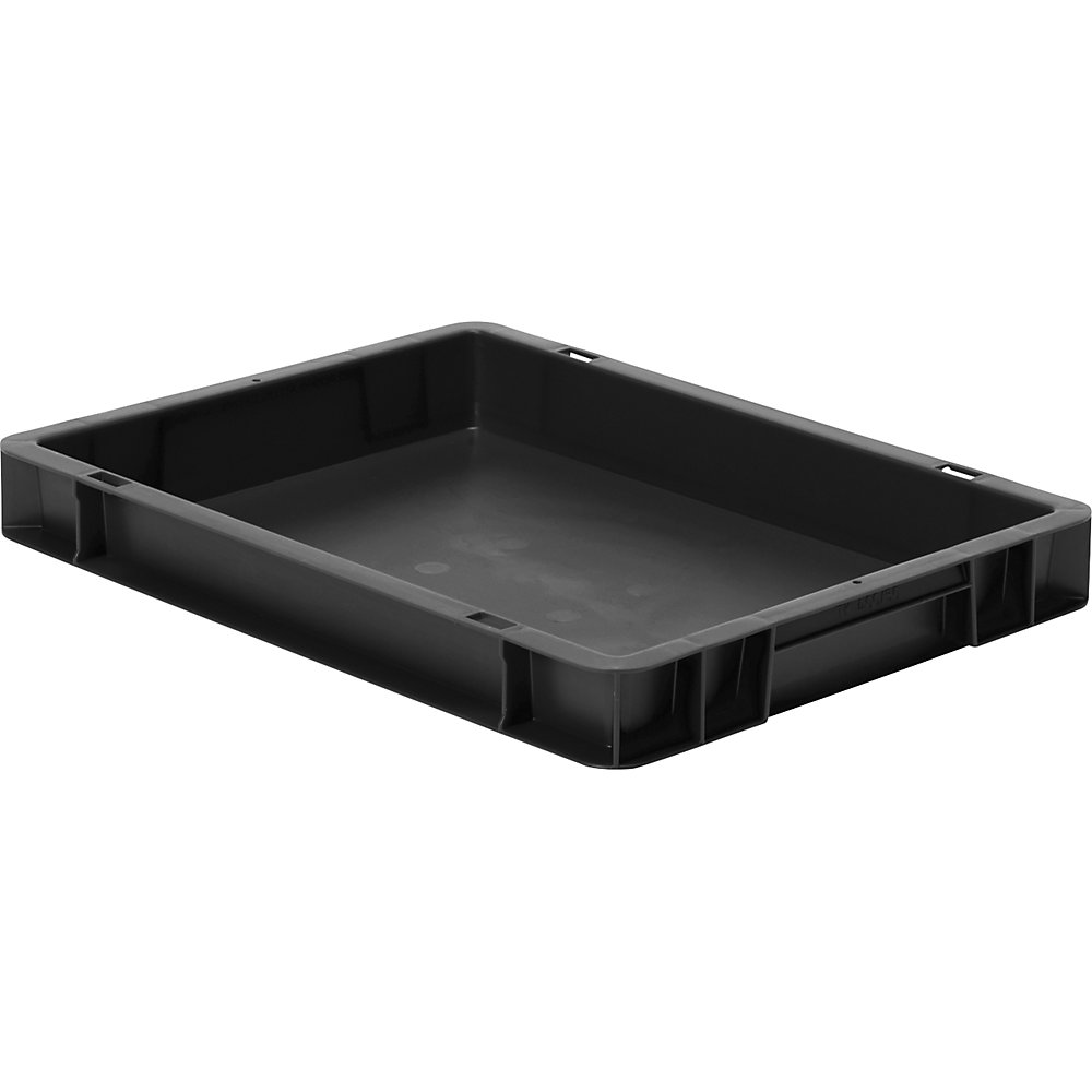 Cassetta impilabile ESD, in polipropilene, lungh. x largh. x alt. 400 x 300 x 50 mm, conf. da 4 pezzi