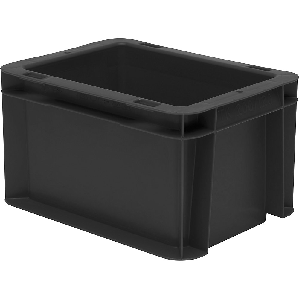 Cassetta impilabile ESD, in polipropilene, lungh. x largh. x alt. 200 x 150 x 120 mm, conf. da 16 pezzi