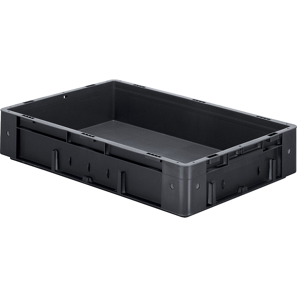 Contenitore per carichi pesanti ESD Euro, in polipropilene, lungh. x largh. x alt. 600 x 400 x 120 mm, conf. da 2 pezzi