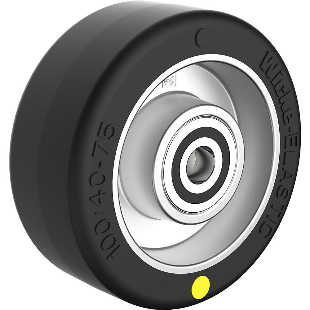 Wicke Ruota ESD, in gomma elastica, Ø x larghezza ruota 100 x 40 mm, Ø asse 12 mm