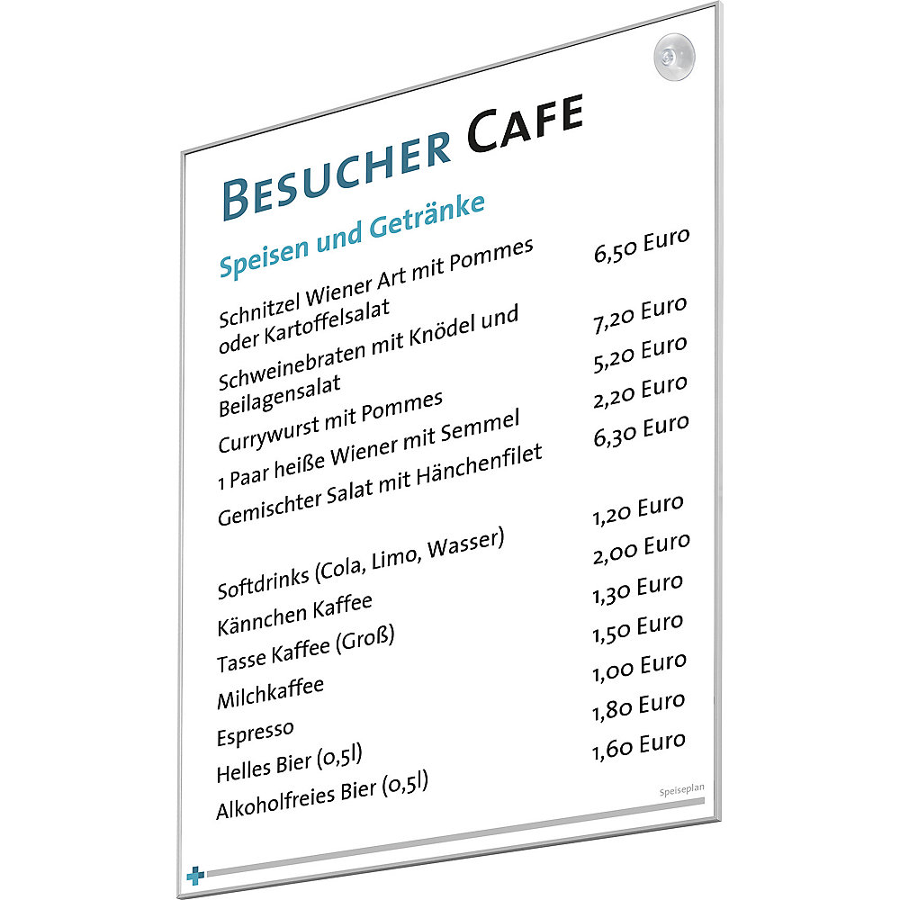 Cartello MADRID Silver Line Vario, plastica, antiriflesso, per formato UNI A2