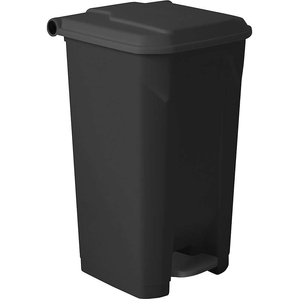 Cestino a pedale NOIR in materiale riciclato al 100%, capacità 100 l, nero / nero