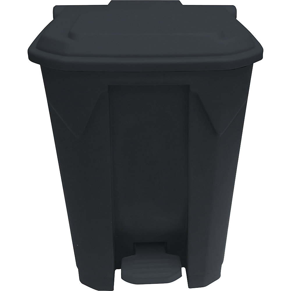 Cestino a pedale NOIR in materiale riciclato al 100%, capacità 50 l, nero / nero