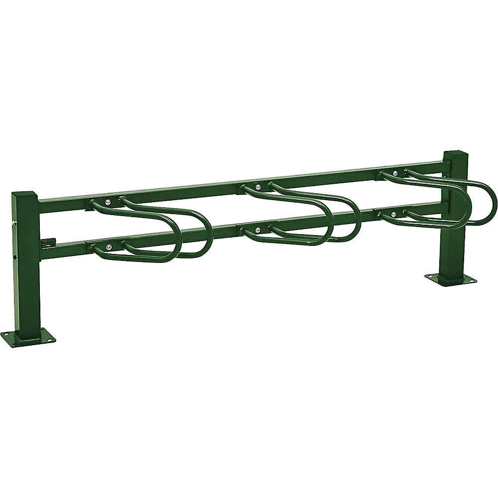 PROCITY Rastrelliera per biciclette CONVI, modello base con 3 staffe per ruota anteriore, verde muschio