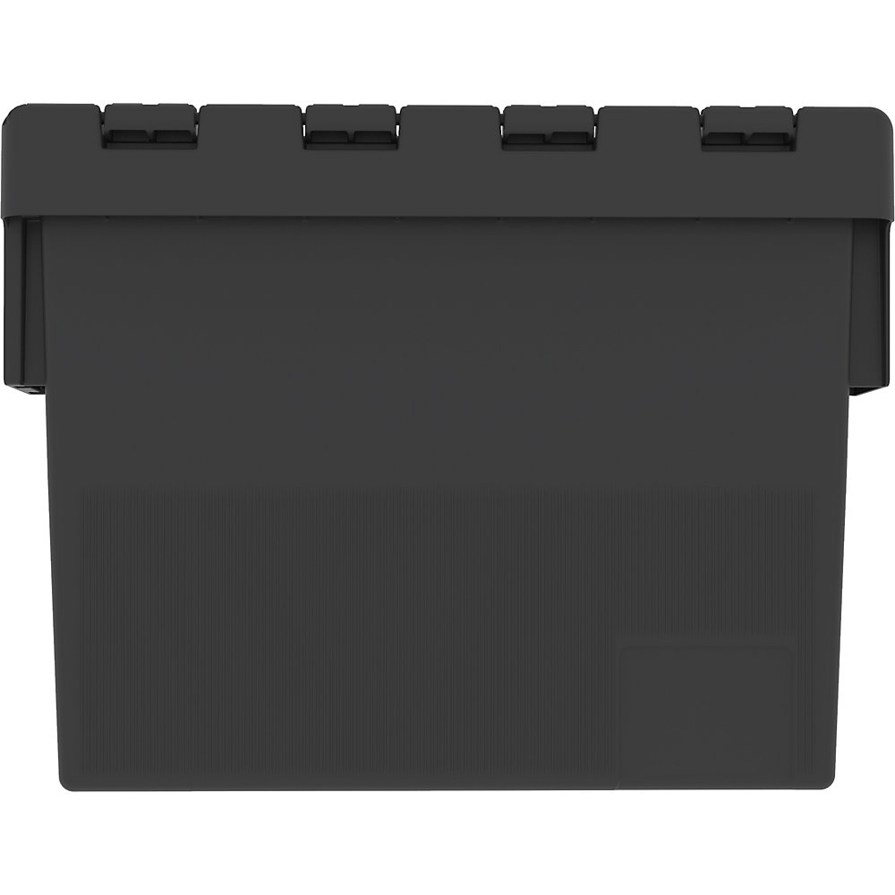 Contenitore multiuso impilabile, lungh. x largh. x alt. 600 x 400 x 306 mm, conf. da 8 pezzi, coperchio nero