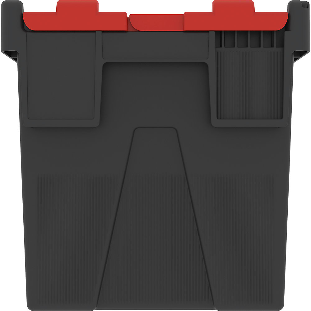 Contenitore multiuso impilabile, lungh. x largh. x alt. 600 x 400 x 306 mm, conf. da 8 pezzi, coperchio rosso