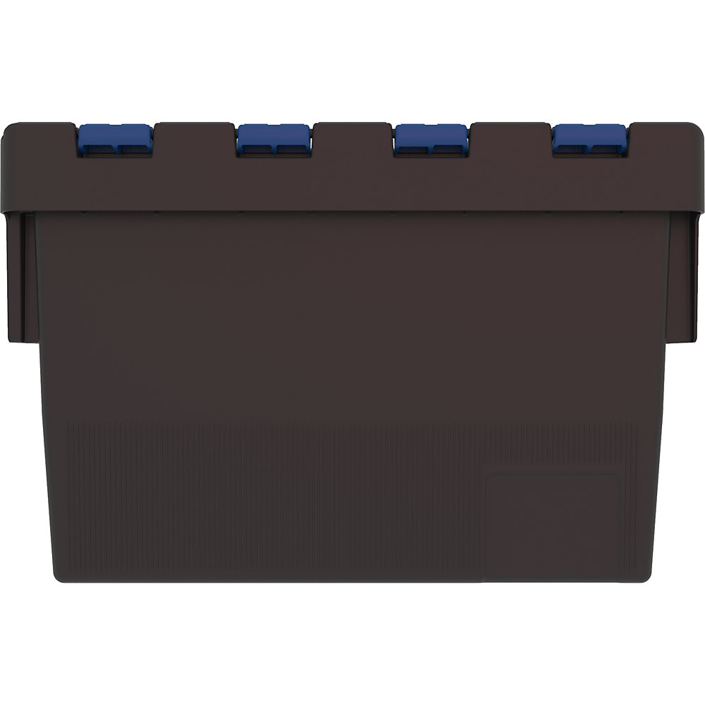 Contenitore multiuso impilabile, lungh. x largh. x alt. 600 x 400 x 264 mm, conf. da 8 pezzi, coperchio blu