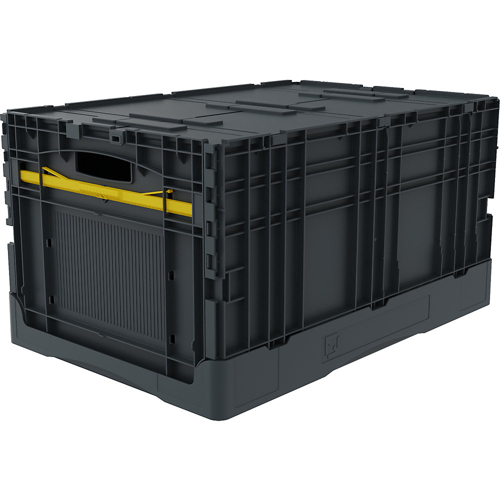 Contenitore con coperchio incernierato 64, senza divisorio, con coperchio, capacità 63 l, conf. da 5 pz., grigio ardesia