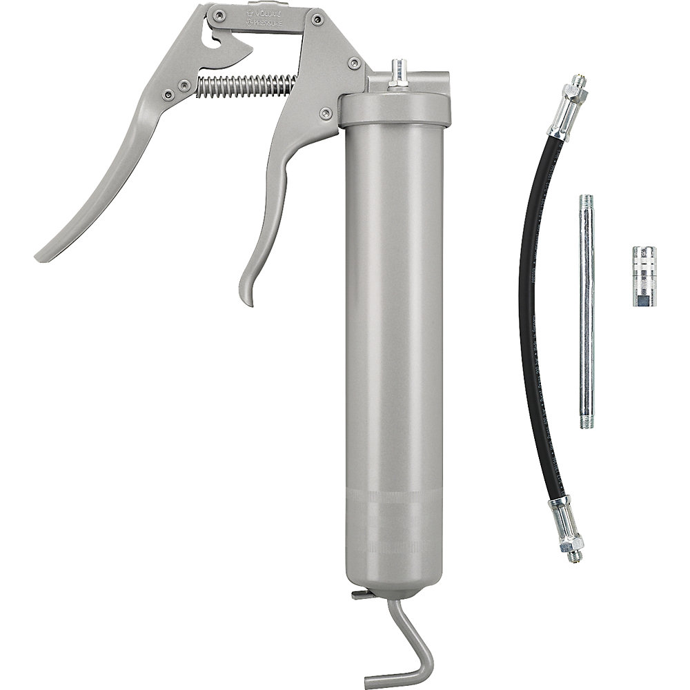 PRESSOL Pompe à graisse manuelle, avec tube, embout hydraulique et tuyau blindé, pour graisses jusqu'à NLGI 2 à 20 °C