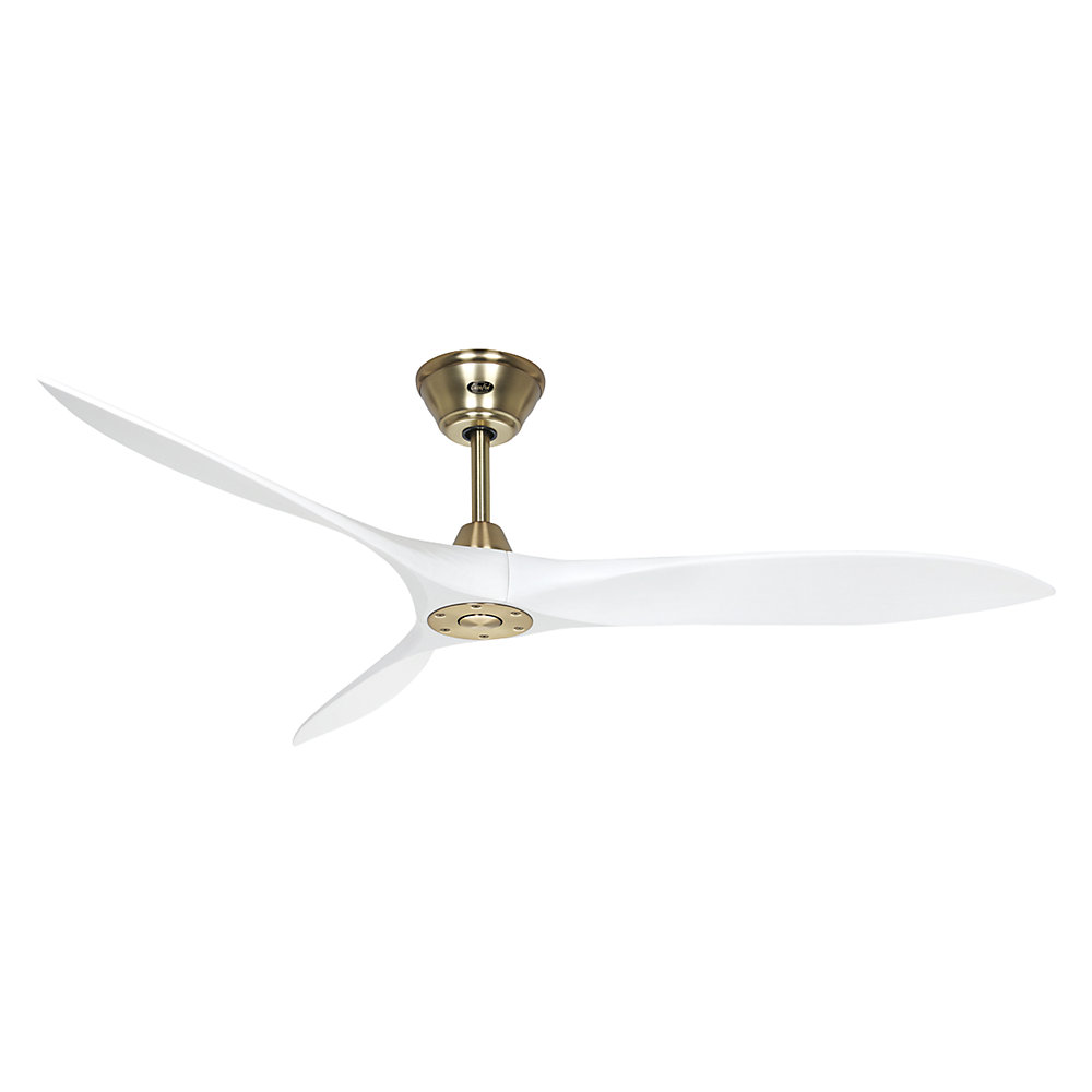 kaiserkraft Deckenventilator ECO AIRSCREW, Rotorblatt-Ø 1520 mm, mattweiß / Messing 2