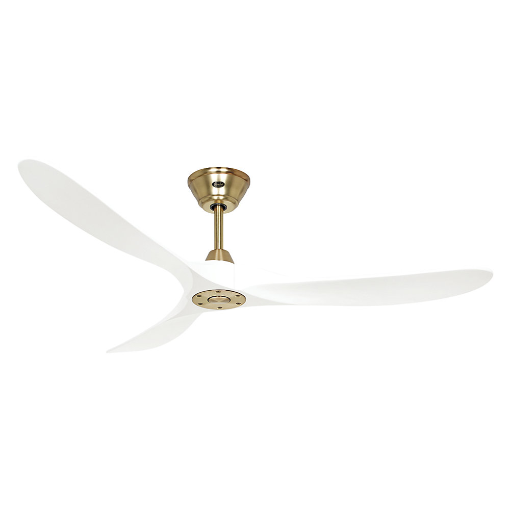 Ventilador de techo ECO GENUINO, Ø del aspa 1520 mm, blanco mate / latón