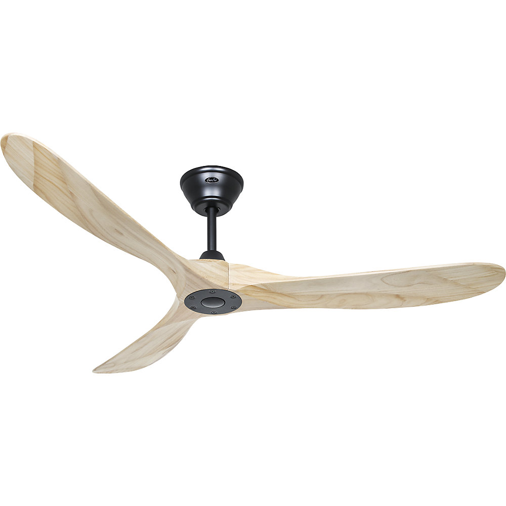 kaiserkraft Deckenventilator ECO GENUINO, Rotorblatt-Ø 1520 mm, natur / mattschwarz