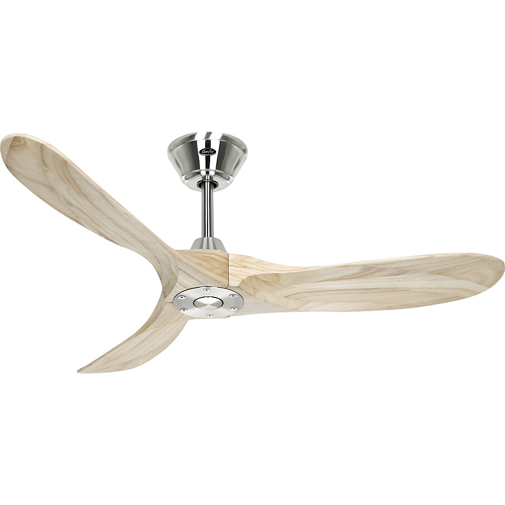 kaiserkraft Deckenventilator ECO GENUINO, Rotorblatt-Ø 1220 mm, natur / Chrom