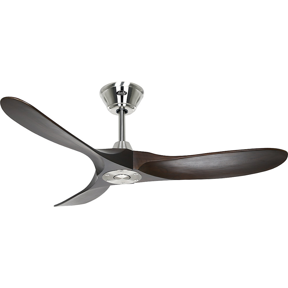 kaiserkraft Deckenventilator ECO GENUINO, Rotorblatt-Ø 1220 mm, nuss / Chrom 2