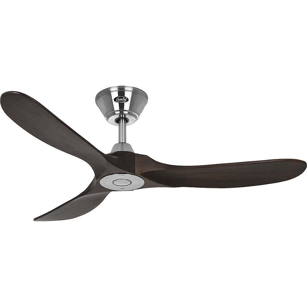 kaiserkraft Deckenventilator ECO GENUINO, Rotorblatt-Ø 1220 mm, nuss / Chrom