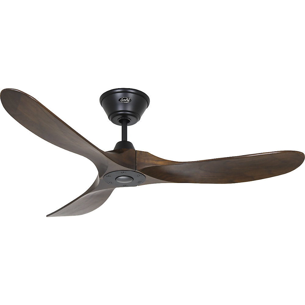 kaiserkraft Deckenventilator ECO GENUINO, Rotorblatt-Ø 1220 mm, nuss / mattschwarz