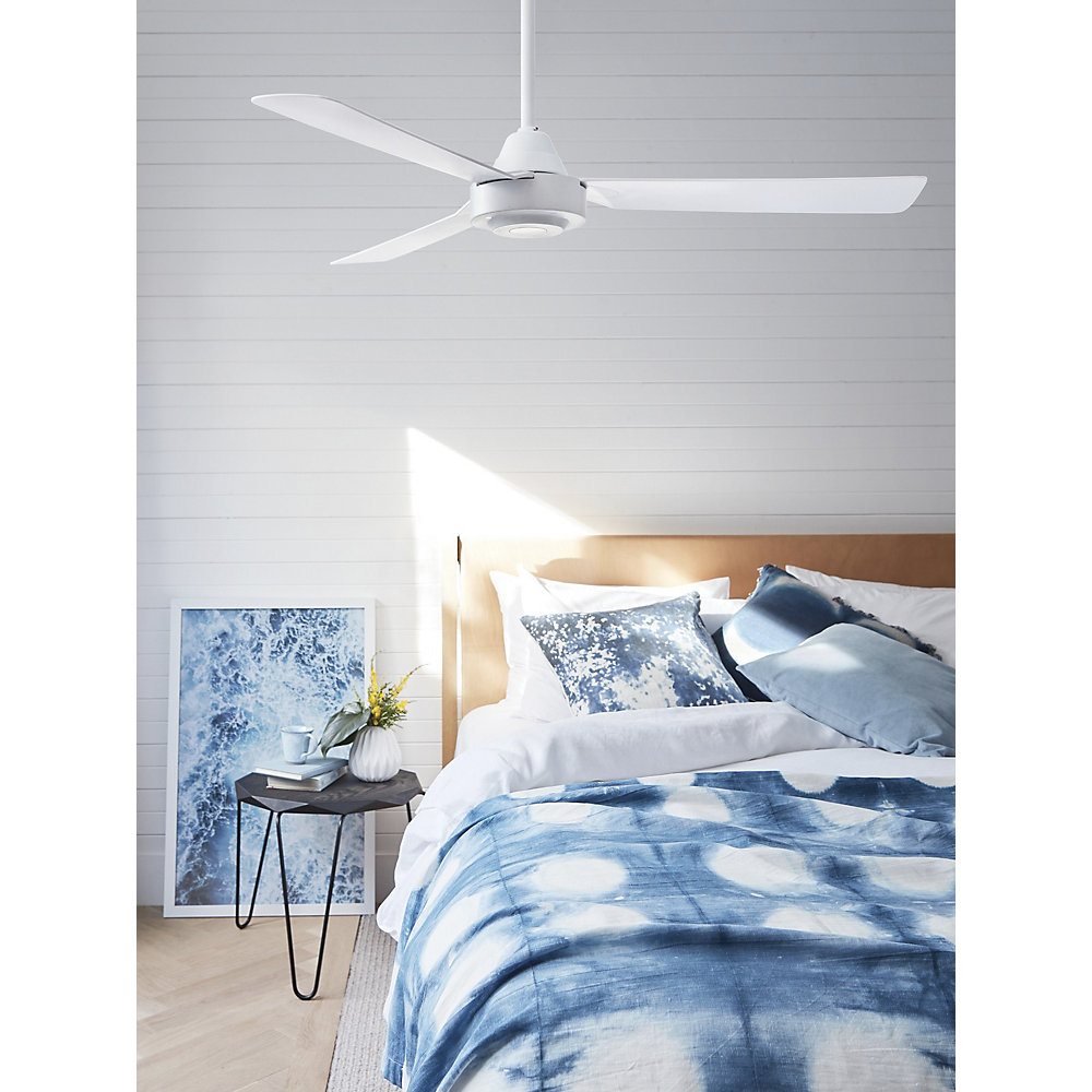 Bayside Calypso Ventilateur de plafond 45 W (Ø x H) 1220 mm x 310 mm blanc avec interrupteur mural 2