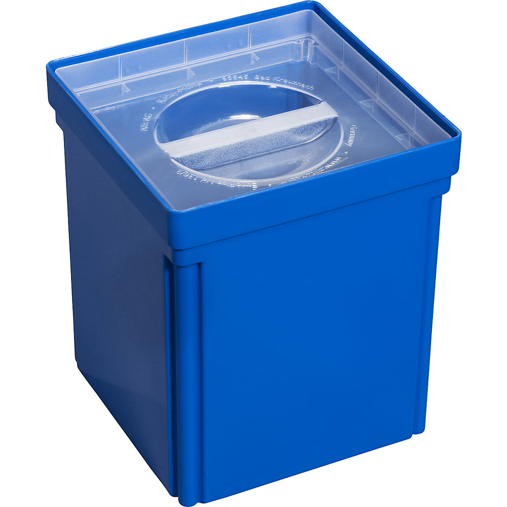 Boîte taille 3 avec couvercle, L x l x h ext. 108 x 108 x 130 mm, lot de 20, bleu