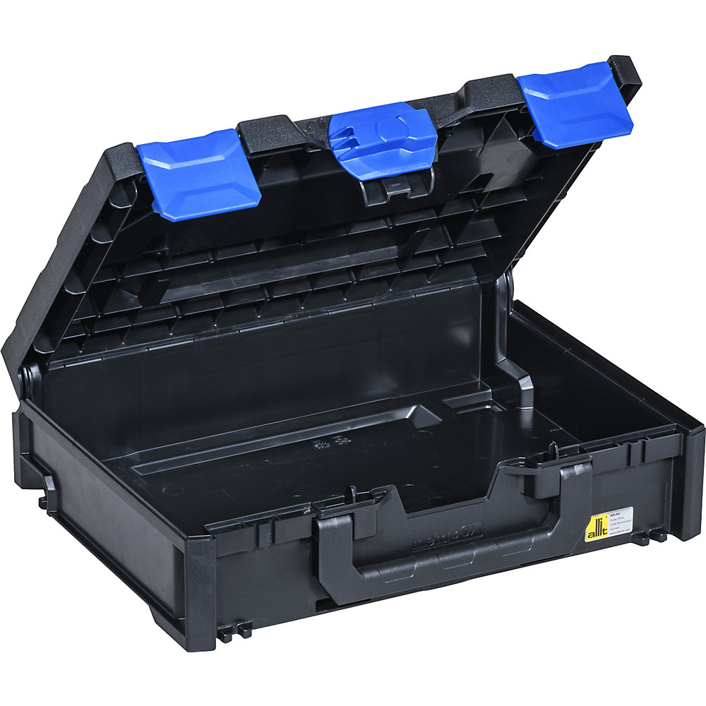 Caisse de transport et de rangement, noir/bleu, ABS, L x l x h ext. 396 x 296 x 118 mm