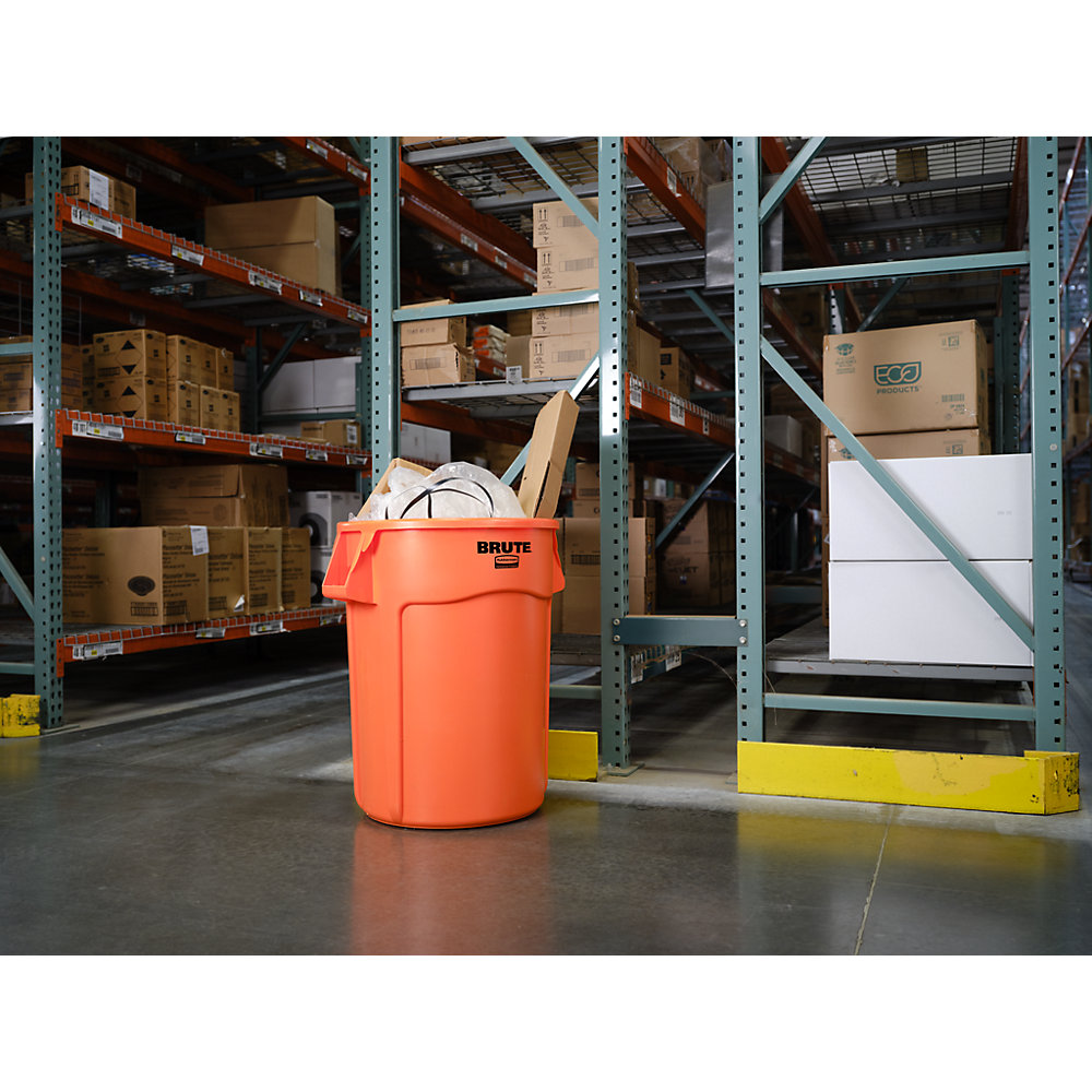 Rubbermaid BRUTE Conteneur Universel Rond Orange 121L 2