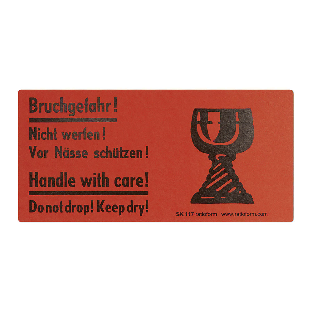 ratioform Warning Labels Set Fragile Red 70x145mm 2