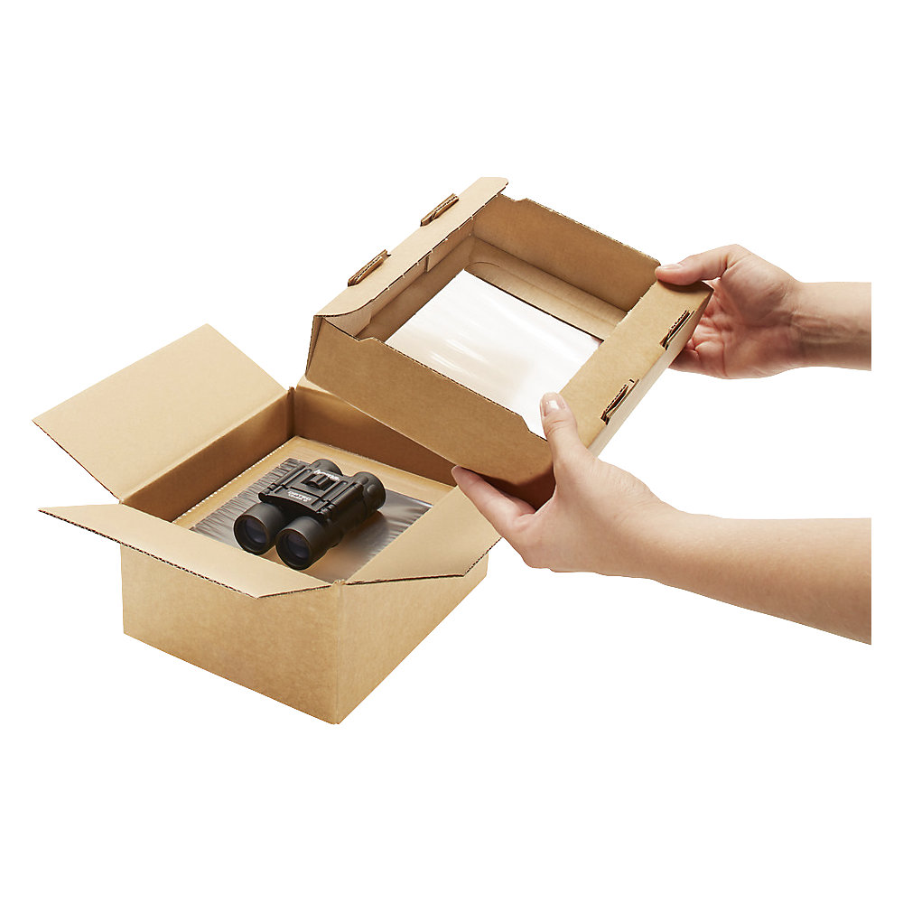 Membranverpackung, braun, Innenmaße 400 x 380 x 110 mm, VE 20 Stk, ab 10 VE ratioform 2