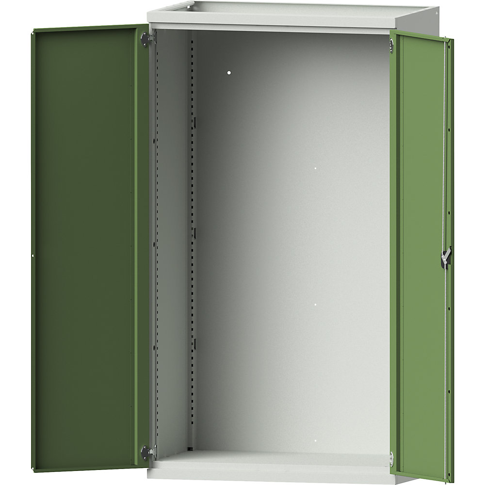 eurokraft pro Armoire pour charges lourdes en acier, armoire vide - à équiper de façon personnalisée, gris clair / vert réséda