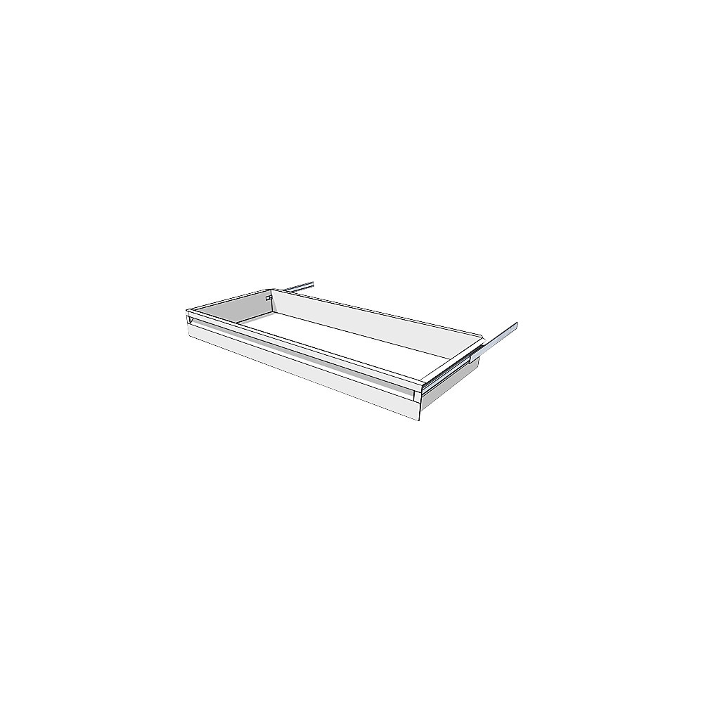 Drawer for shelf cupboard system, height 100 mm, for shelf depth 400 mm