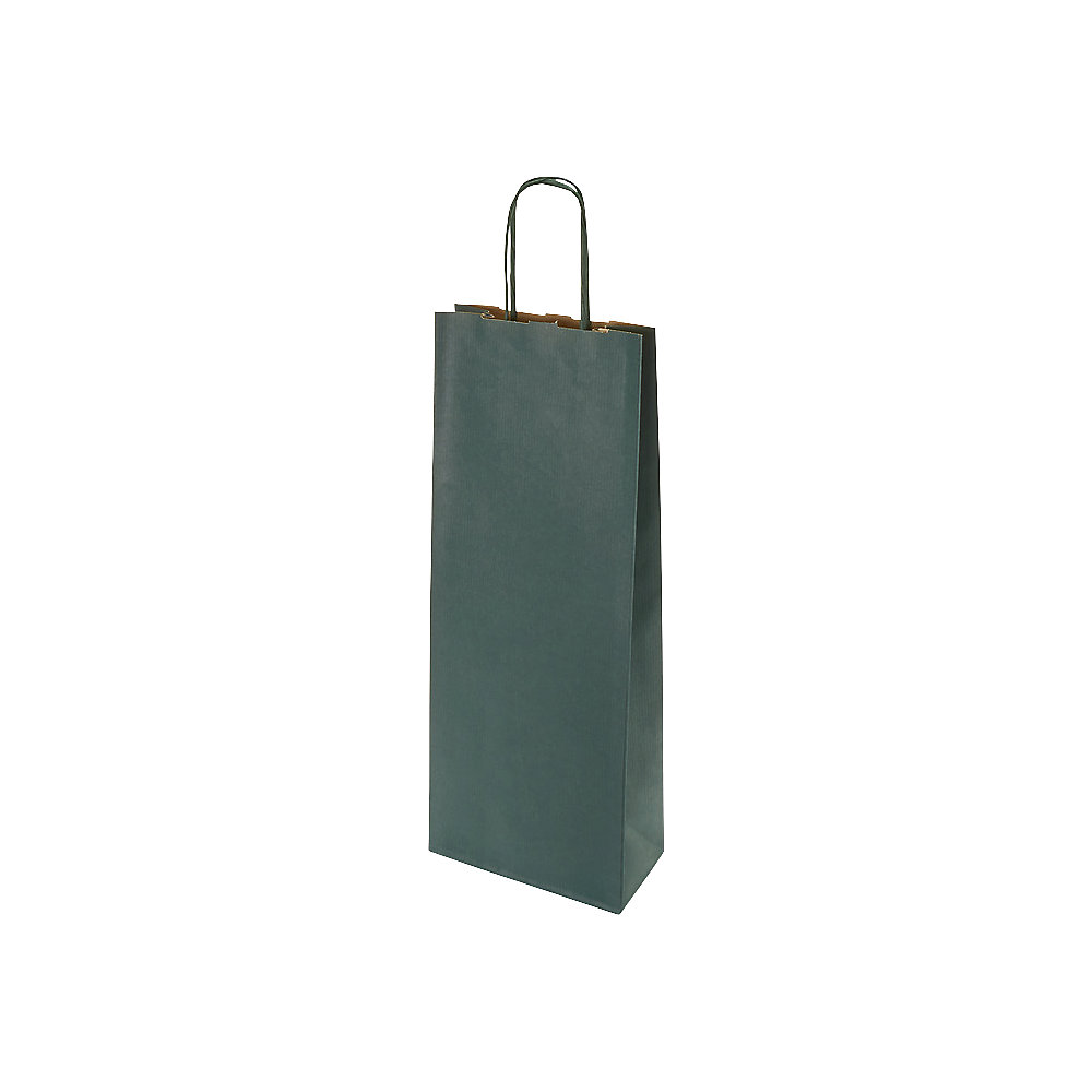 Flaschentasche aus Papier, 1 Flasche, Außen-LxB 395 x 80 mm, VE 300 Stk, dunkelgrün, ab 10 VE ratioform